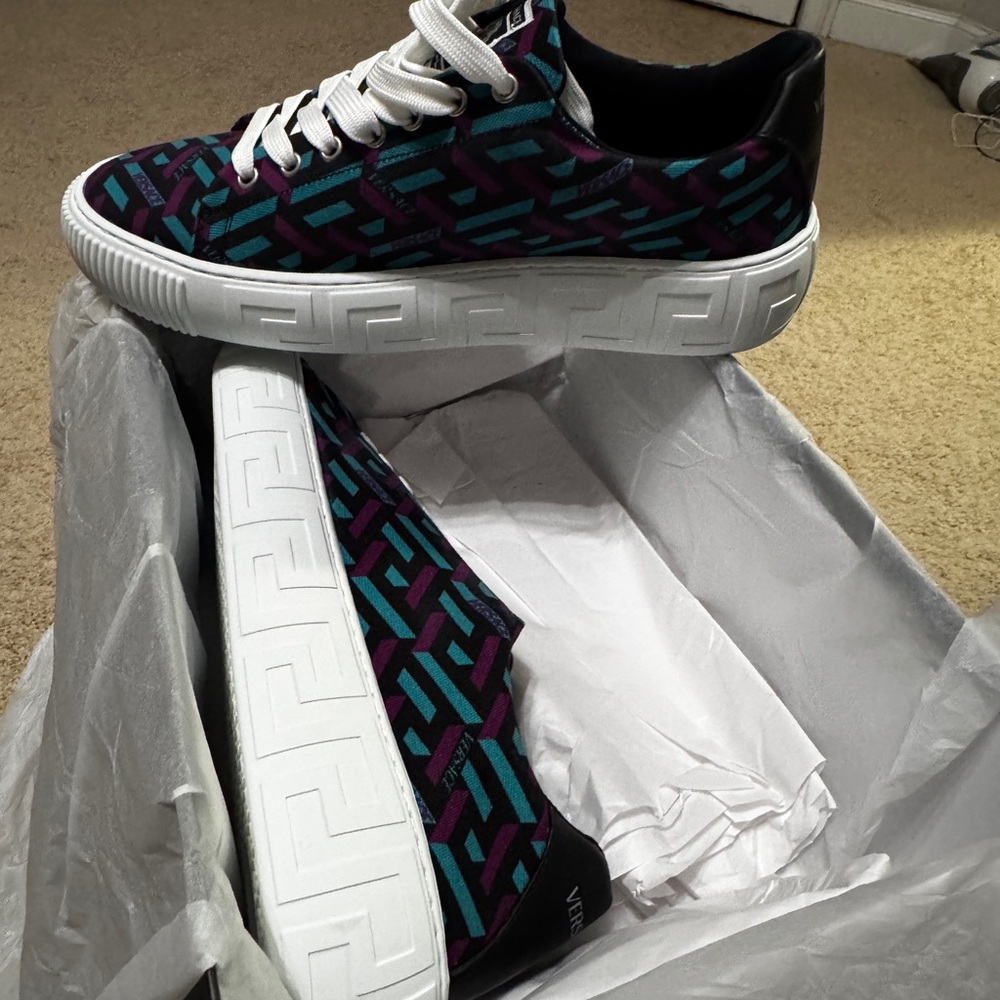 Versace Multicolor Patterned Sneakers Authentic